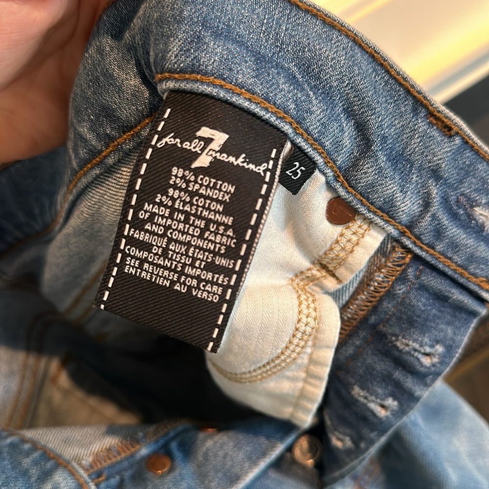 7 For All Mankind Flare Patchwork Jeans - image 5